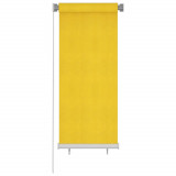 VidaXL Jaluzea tip rulou de exterior, galben, 60x140 cm, HDPE