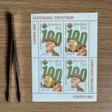Europa 2007, Centenarul Cercetasiei, bloc de 2 serii, Tip I LP 1762F