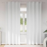 Perdele cu perdele 2 pcs Alb pur 260 x 140 cm Poliester