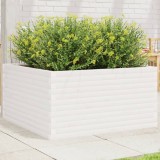 VidaXL Jardinieră de grădină, alb, 90x90x46 cm, lemn masiv de pin