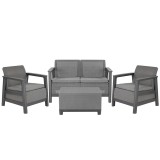 Set de mobilier de grădină Scandi Box linea duo cu masă de depozitare din iută grafit-gri rece