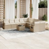 vidaXL Set canapele de grădină cu perne, 11 piese, bej, poliratan 3253055