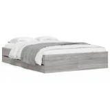 Cumpara ieftin Cadru de pat cu sertare gri sonoma 120x190 cm lemn prelucrat