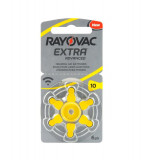 Rayovac Extra Advanced 10MF Hg 0% Baterii pentru aparate auditive 1.45V-Conținutul pachetului 1x Blister