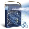 Aparat de aer conditionat, portabil, cu rezervor de apa de 600 ml, cu vapori de apa, ventilatie, umidificator, purificator, albastru