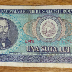 Romania - bancnota de colectie istorica - 100 lei 1966 -N Balcescu- stare buna