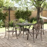 Cumpara ieftin Set mobilier de grădină, 5 piese, bronz, aluminiu turnat