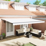 Marchiză retractabilă automată vidaXL Alb 500x300 cm, Material de schimb pentru marchiză vidaXL pentru cadru de 5x3 m Alb