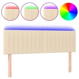 Cumpara ieftin Tablie de pat cu LED, crem, 144x5x78/88 cm, textil