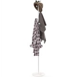 HOMCOM Cuier Vertical Autoportant cu 6 C&acirc;rlige Disc și Bază din Ardezie, &Oslash;32x171 cm, Alb Elegant pentru Organizare | Aosom Rom&acirc;nia