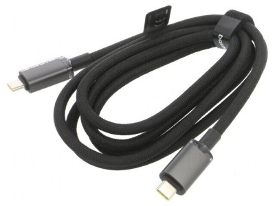Cablu USB-C negru de 1,5m textil foto