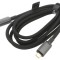 Cablu USB-C negru de 1,5m textil
