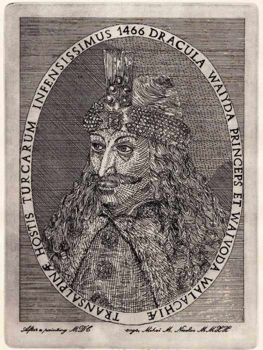 ✅Gravura 35x25 &quot;Vlad Tepes - Dracula &quot; ,aquaforte / hartie bumbac Fabriano ,2020