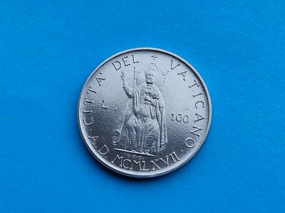 100 Lire 1967 Vatican-AUNC-RAR foto