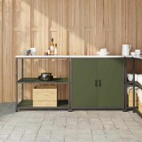 Set de depozitare pentru bucătărie cu raft 2 pcs Verde măsliniu