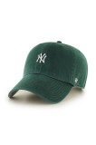 47 brand șapcă de baseball din bumbac MLB New York Yankees culoarea verde, uni, B-BSRNR17GWS-DG