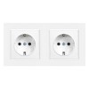 Nova priză &icirc;mpăm&acirc;ntată priză dublă 16A 250V cu cadru alb