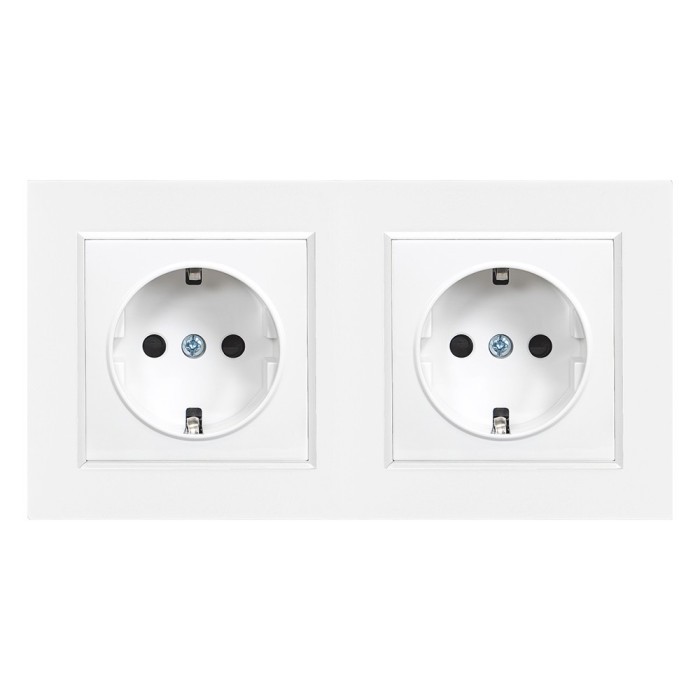 Nova priză &icirc;mpăm&acirc;ntată priză dublă 16A 250V cu cadru alb