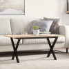 Gossi masa de cafea, cadru x, 90x40x45 cm, lemn masiv pin si fonta