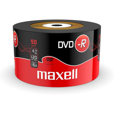 Set 50 DVD-R Inscriptibil Maxell, Capacitate 4.7 GB, Viteza 16x, DVD+R Maxell, DVD-R Printabil, DVD-R 16x4.7 GB, Maxell DVD-R 16x4.7 GB la Set, DVD-R foto