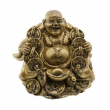 Statueta feng shui buddha cu salba si pepita 6cm