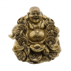 Statueta feng shui buddha cu salba si pepita 6cm