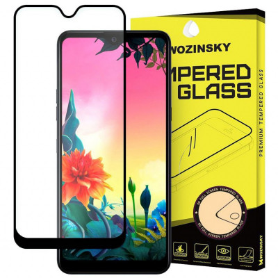 Folie Protectie Ecran WZK pentru LG K50S, Sticla securizata, Full Face, Full Glue, Neagra foto