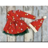 Cumpara ieftin Rochita Rosie cu Caciulita - Motive Craciun - NNK114