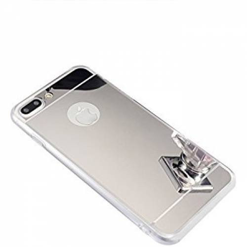Husa de protectie tip oglinda iPhone 8+ Luxury Silver Plated
