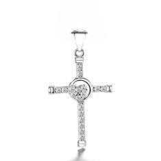 Pandantiv argint 925, JW1298, model cruce, placat cu rodiu