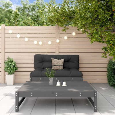 Gossi set mobilier relaxare gradina, 2 piese, gri, lemn masiv de pin foto