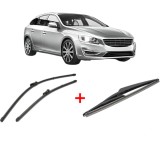 Cumpara ieftin Set 3 stergatoare VOLVO V60 I (155) 2010 - 2018, pentru parbriz si luneta, Valeo Silencio