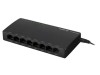 Switch Ethernet LANBERG RJ45 x8 cu LED, cod DSP2-1008-12V, Plug &amp; Play
