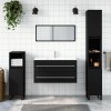 VidaXL Dulap de baie cu oglindă, negru, lemn prelucrat 833880