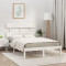 Cadru de pat dublu, alb, 135x190 cm, lemn masiv GartenMobel Dekor