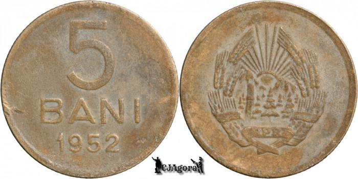 1952, 5 Bani - RPR - Romania