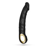 Vibrator Realist Crushious Magnus, 10 Moduri Vibratii, Silicon, USB Magnetic, Negru, 22.5 cm