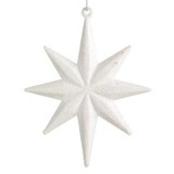 Ornament Stea Alba Irizata cu Glitter pentru Brad, CMCLASS - Decoratiune Craciun