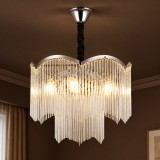 Candelabru din cristal MEKELLE Eleganza, 8x E14, crom lucios, 50 cm