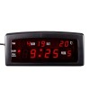 Ceas de masa, cu LED rosu, din PVC, cu alarma, calendar si temperatura, alimentare la retea, dimensiuni 19 x 8 x 7.5 cm, negru/rosu