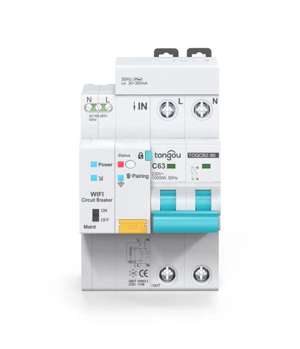 Siguranta Automata Inteligenta WiFi, RCBO, Tuya/Smartlife,2 Poli