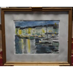 Viorica Toporas (1941-2022) artist membru UAP Iasi - Saint Tropez - acuarela