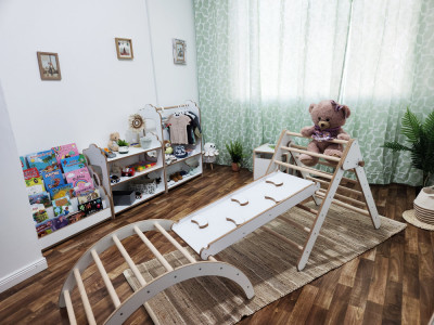 Set Montessori Triunghi Pikler de catarare +rampa+ semicerc, Pickler foto