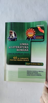 LIMBA SI LITERATURA ROMANA BACALAUREAT 40 VARIANTE PROBA ORALA LAZARESCU CIRSTEA foto