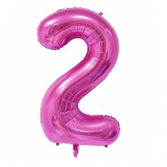 Balon din folie flippy, cifra 2, 81 cm, pentru aer sau heliu, mov