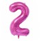Balon din Folie Cyrax, Cifra 2, 81 cm, Pentru Aer sau Heliu, Mov