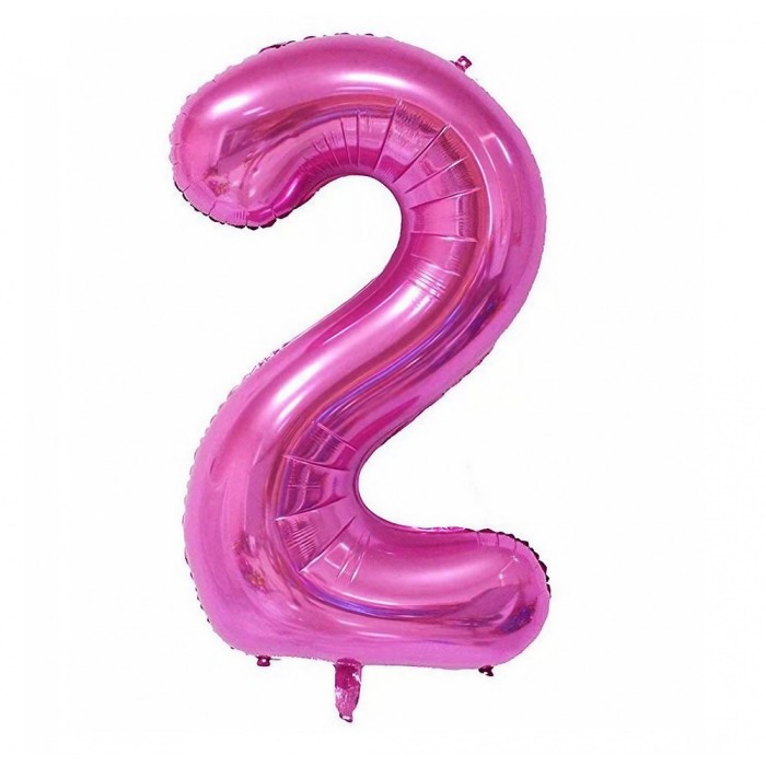 Balon din folie flippy, cifra 2, 81 cm, pentru aer sau heliu, mov