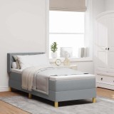 vidaXL Pat cu Saltea cu Arcuri Gri deschis 80 x 200 cm țesătură