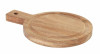 Platou rotund din lemn, cu maner, diam 14 cm - pentru hamburger
