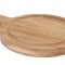 Platou rotund din lemn, cu maner, diam 14 cm - pentru hamburger